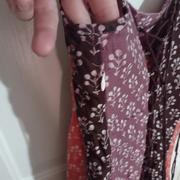 Free People BOHO Pink Purple Multi-Color Floral Beaded Dress 8 - Picture 9 of 14